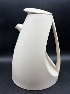 Vintage French Curve Goyer Bonneau Style Artisan Handmade Pottery Lidded Teapot